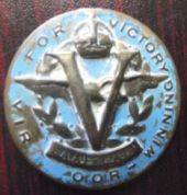 WW II SAAF VICTORY METAL BADGE