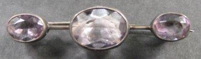 STERLING SILVER AMETHYST BROOCH