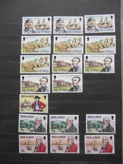 GREAT BRITAIN ISLE OF MAN MINT NEVER HINGED LOT 9 PAGES