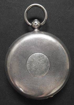 VINTAGE 1902 J.W BENSON SILVER LUDGATE POCKET WATCH WITH KEY - NOT WORKING
