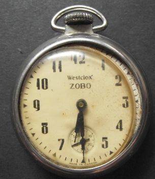 WESTCLOX ZOBO POCKET WATCH MADE IN CANADA - NOT WORKING