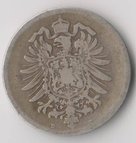 1881 GERMANY 1 MARK SILVER COIN