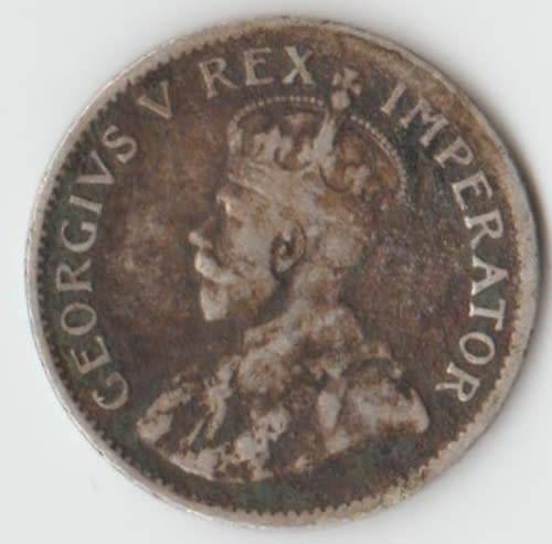 1924 UNION OF SOUTH AFRICA 3 PENCE SILVER TICKEY COIN