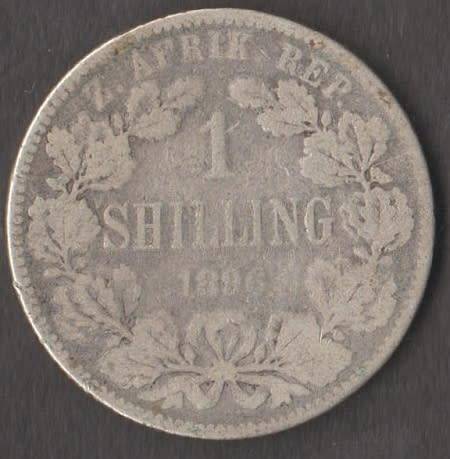 1896 ZAR ONE SHILLING SILVER COIN