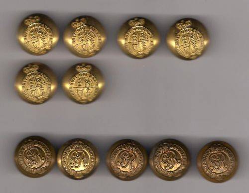 OFFICERS GILT DRESS & GENERAL OFFICERS BUTTONS