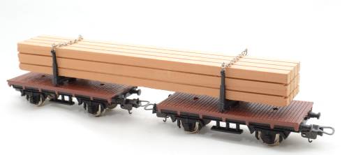 Lima twin flat wood wagon with load - HO