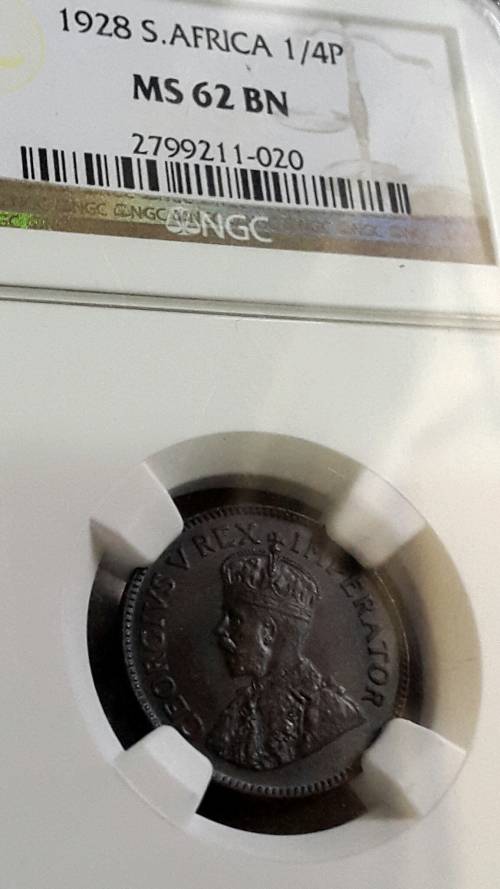 1928 SA UNION  PENNY MS 62 BN   GRADED BY NGC