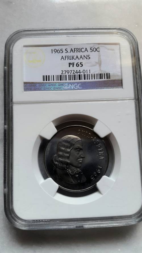 1965 RSA 50 CENTS  GRADED  PF 65  BY NGC