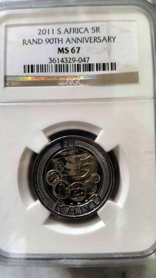 2011 RSA 5 RAND GRADED MS67 BY NGC