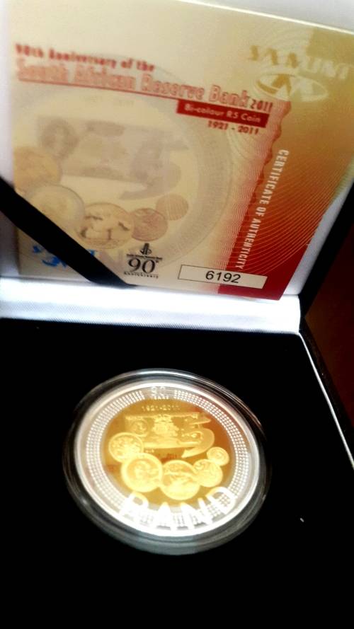 2011 SARB CROWN SIZE STERLING SILVER R5... pristine proof condition... 1 oz sterling