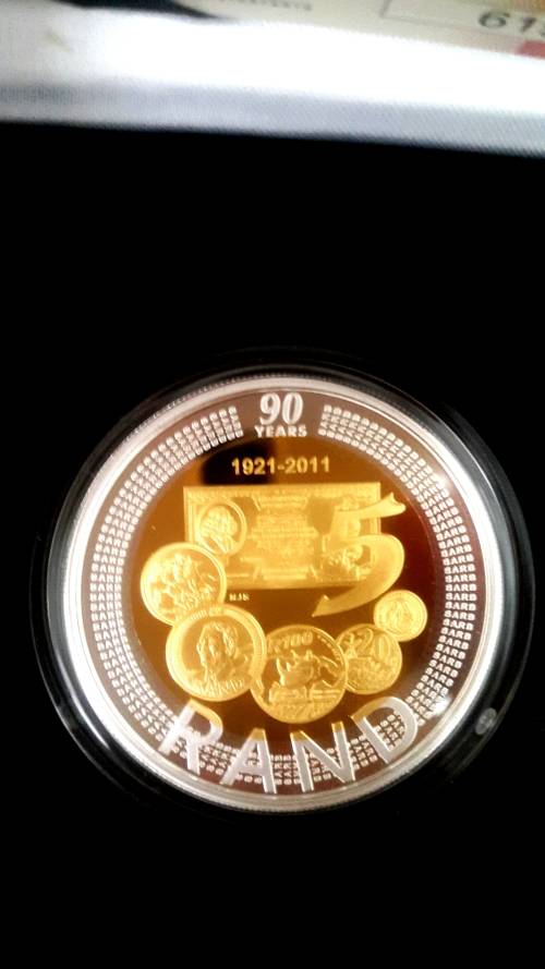 2011 SARB CROWN SIZE STERLING SILVER R5... pristine proof condition... 1 oz sterling