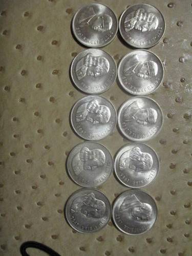 10 X RSA SILVER R1'S  IN HIGH GRADE