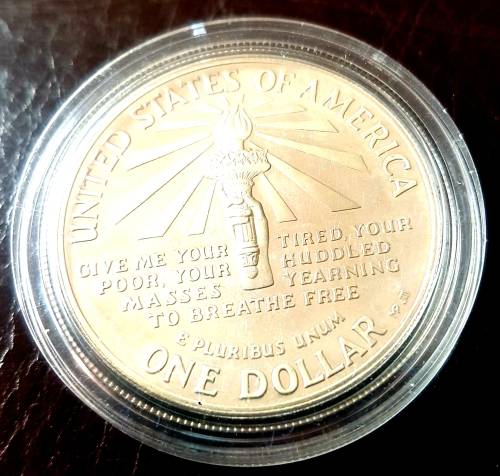 1986 PROOF Ellis Island Silver USA Liberty Dollar