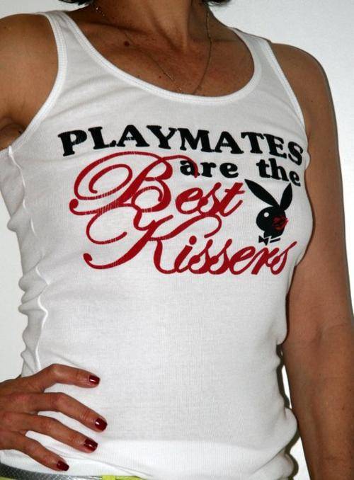 Playboy - White "Kissers" Tank Top - Size Large