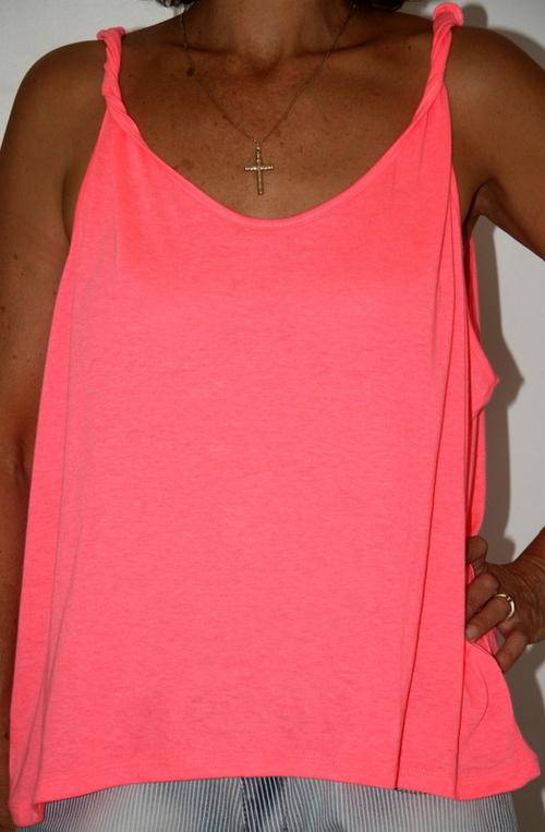 Sissy Boy - Neon Pink Loose strappy Top - Size Large