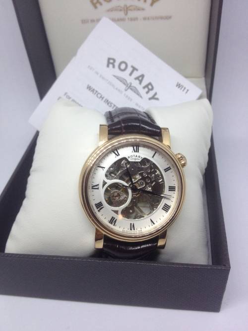 Rotary Men's Skeleton Mechanical Watch Read authorised dealer of Rotary