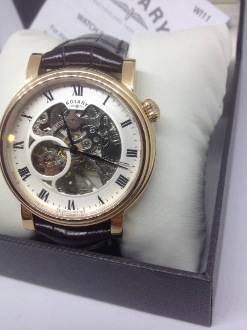 Rotary Men's Skeleton Mechanical Watch Read authorised dealer of Rotary
