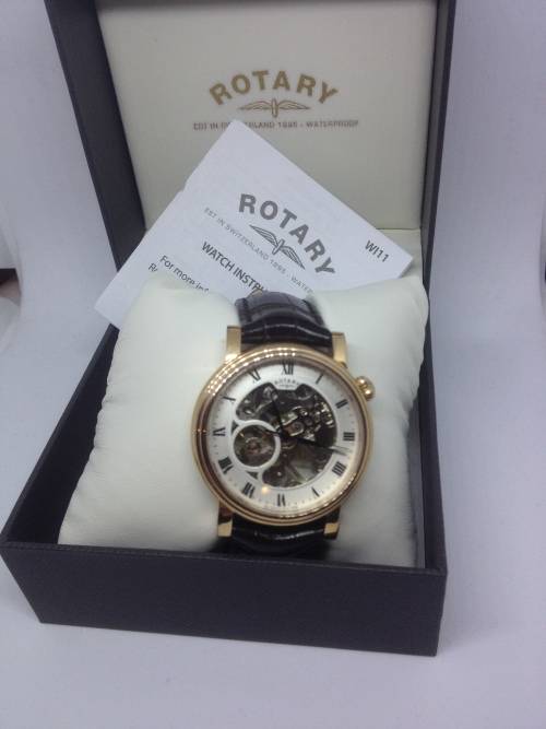 Rotary Men's Skeleton Mechanical Watch Read authorised dealer of Rotary