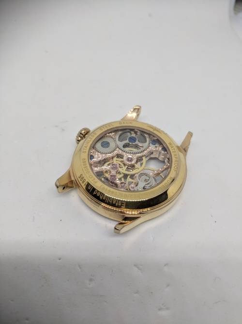 Skeleton Rotary Vintage Skeleton  Gold Mechanical Men's Watch