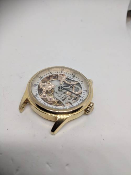 Skeleton Rotary Vintage Skeleton  Gold Mechanical Men's Watch