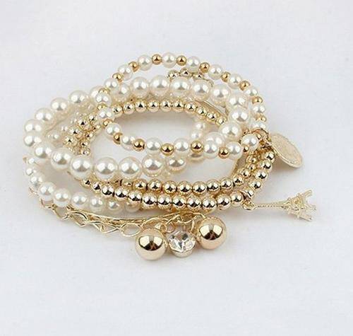 Vintage Beaded Iron Tower Bracelet