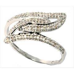 9KT WHITE GOLD WITH 38 GENUINE DIAMONDS FINE & DELICATE RING