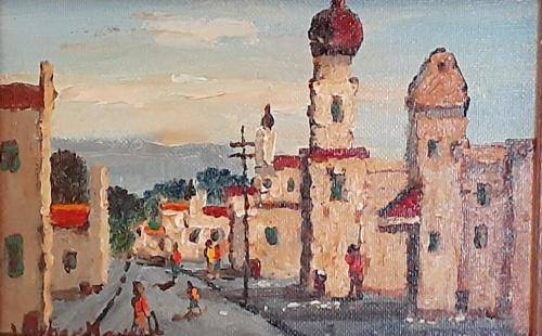 LOVELY LUTHER MARAIS SIGNED oil on canvas on board 23 x 15.5.5 cm