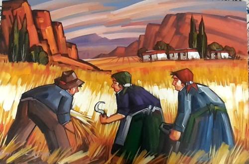 Emile Cronje Oil On Board Size 90 x 60 cm