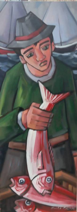 Emile Cronje Unframed. Size 90 x 35 cm