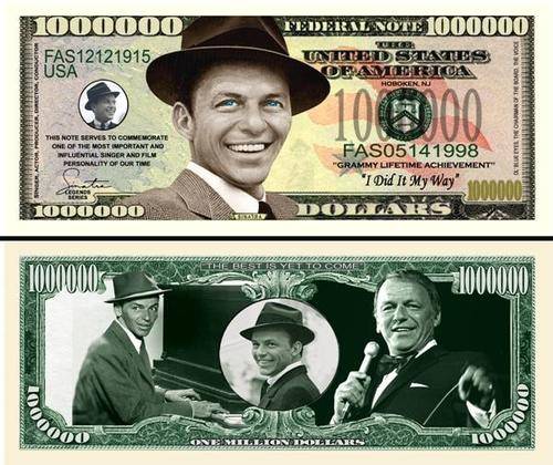 FRANK SINATRA NOVELTY DOLLAR BILL