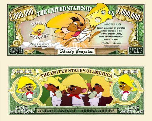 SPEEDY GONZALES CARTOON NOVELTY MILLION DOLLAR BILL