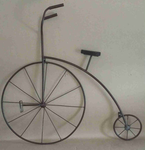 Garden wrought iron wall decor  Penny Farthing bicycle