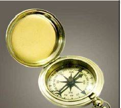 Compass. Push button watch compass solid brass.                                nb3