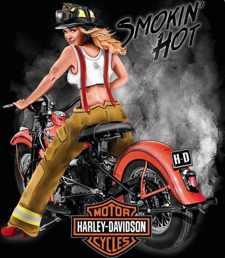 Harley Davidson - Smoking hot babe. genuine embossed metal tin sign