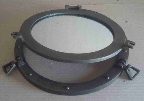 Porthole mirror, aluminium 30cm diameter                mb16