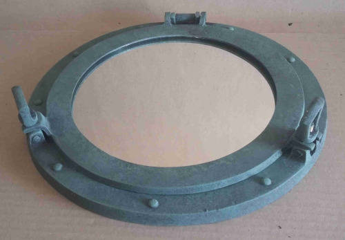 Porthole mirror, aluminium with patina finish 30cm diameter                mb16