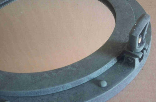 Porthole mirror, aluminium with patina finish 30cm diameter                mb16