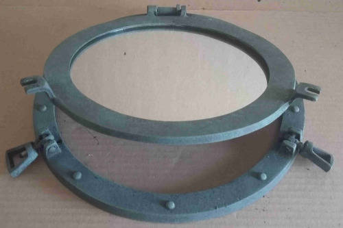 Porthole mirror, aluminium with patina finish 30cm diameter                mb16