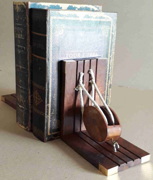 Book ends. Solid Rosewood and Brass with beautiful detail