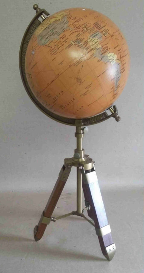 World globe. On telescopic tripod stand. Beautiful item to complement your home