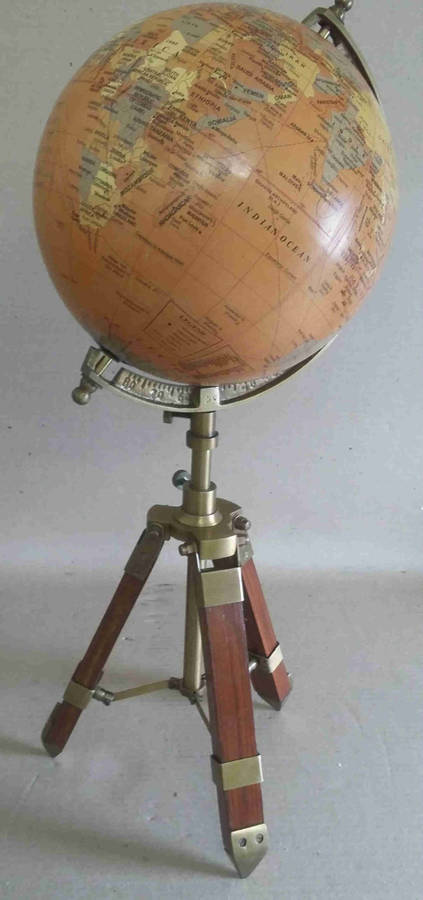 World globe. On telescopic tripod stand. Beautiful item to complement your home