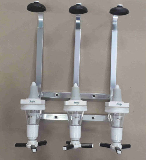 Optic Triple, Three units spirit dispenser. Asized Commercial quality bw1