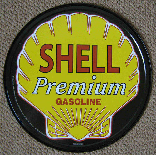 Shell premium gasoline metal sign