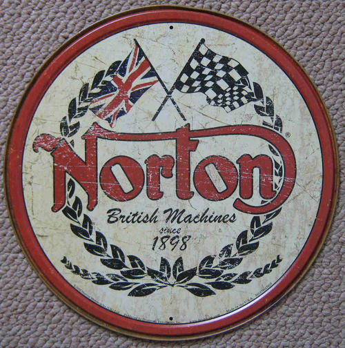 Norton motor cycles. Vintage style metal sign.