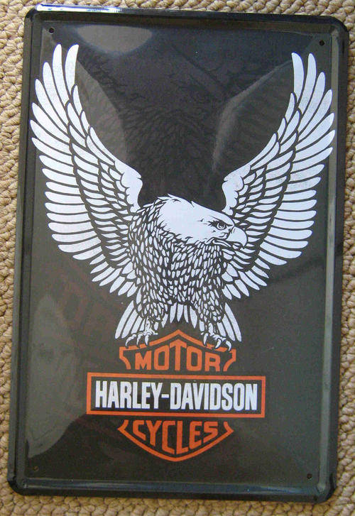 Harley Davidson Eagle vintage style metal sign.