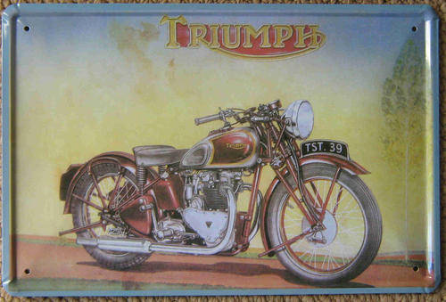 Triumph motor cycle vintage style metal sign