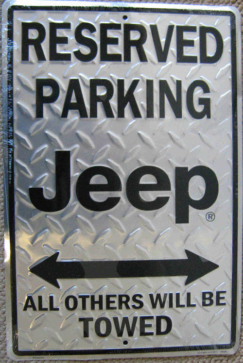 Jeep. Reserved parking metal sign
