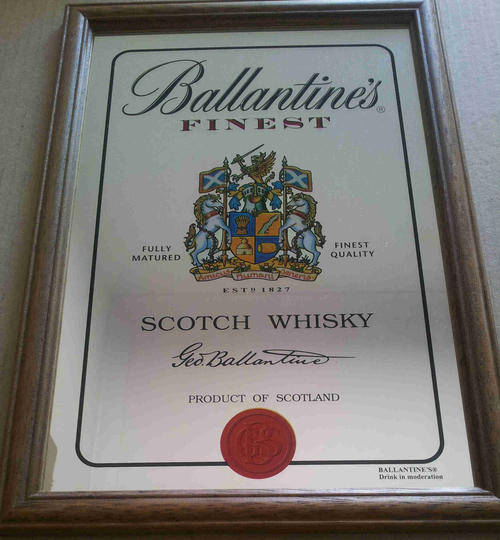 Ballentines whisky pub mirror                                                            bd4