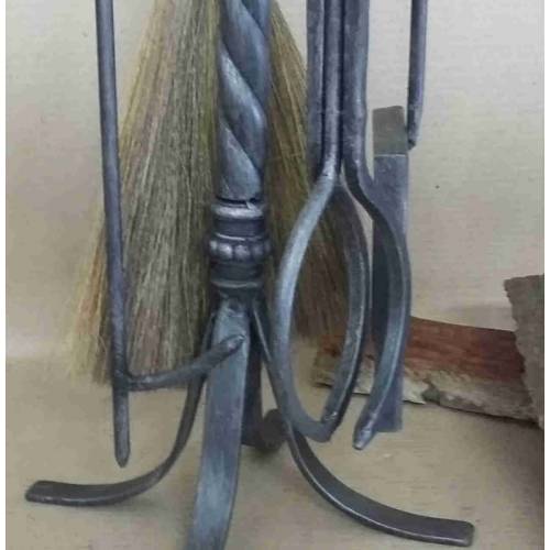 5pcs Twist Wrought Iron Companion set with African broom.