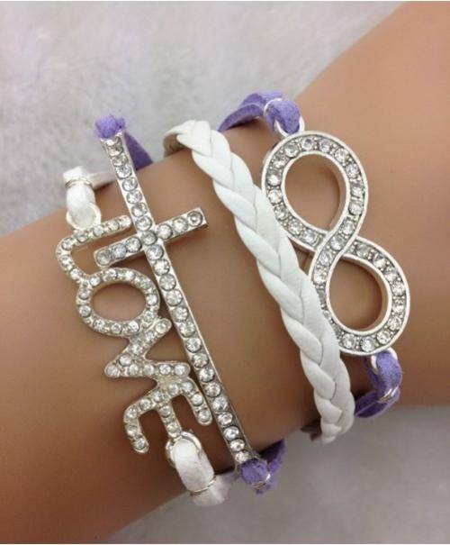 Bracelet-Infinity, Love, Cross, Jewels Charm